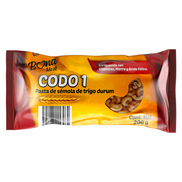 Pasta para sopa codo 1 BONAMARK 40/200 g