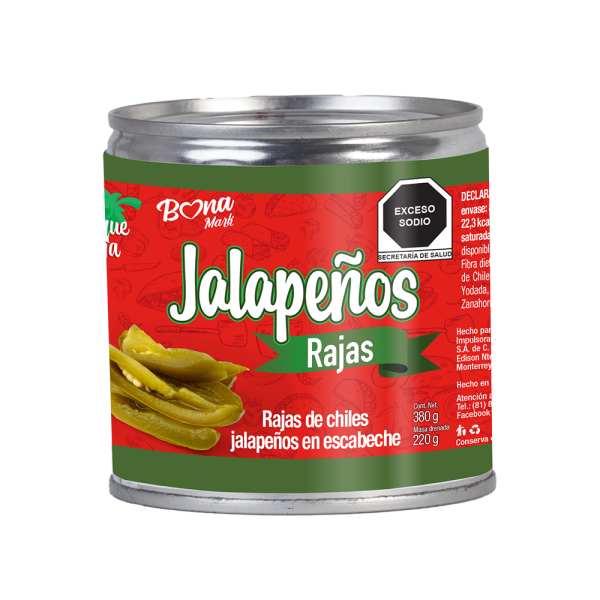 Chiles rajas BONAMARK 380 g